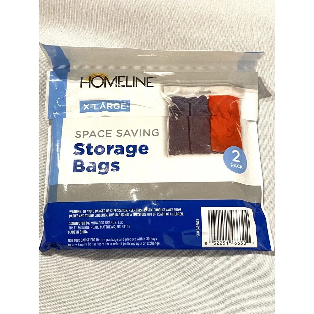 homeline XL extra large storage bags 2 count pack 20.25 x 19.25‎ inches
